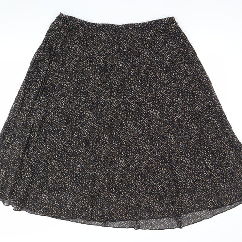 Primark Womens Black Midi A-Line Skirt Size 12 Polyester