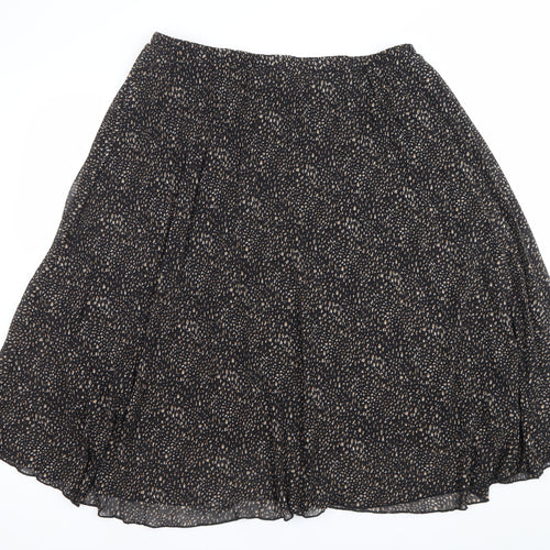 Primark Womens Black Midi A-Line Skirt Size 12 Polyester