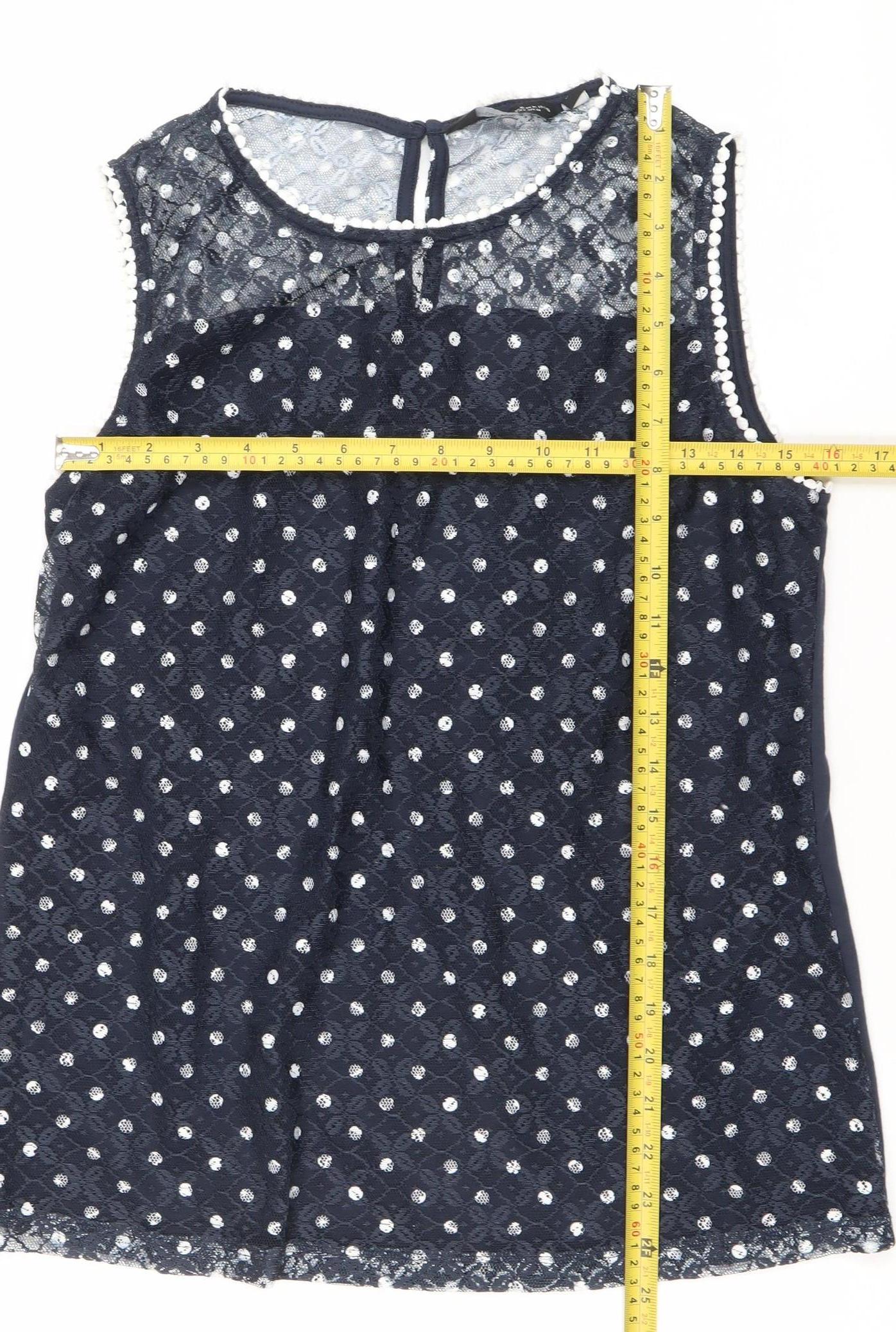 Dorothy Perkins Women’s Blue Sequin Lace Sleeveless Blouse Size 14