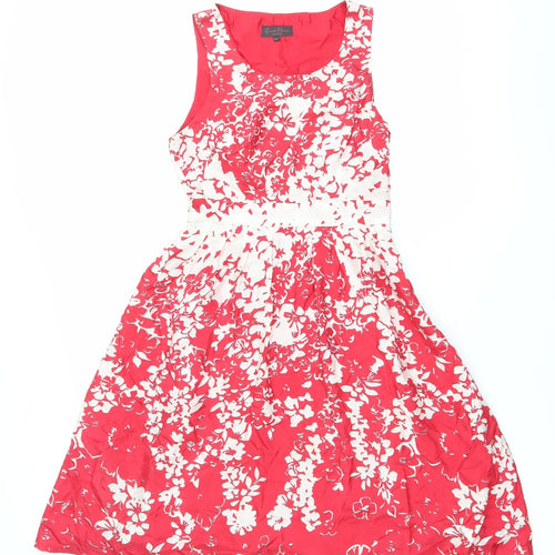 Great Plains London Womens Red Floral Fit & Flare Dress XS
