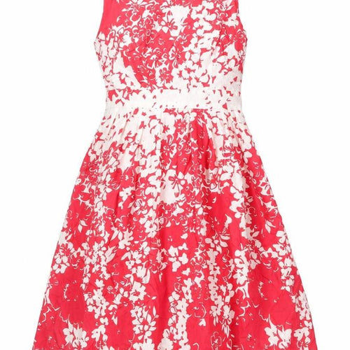 Great Plains London Womens Red Floral Fit & Flare Dress XS