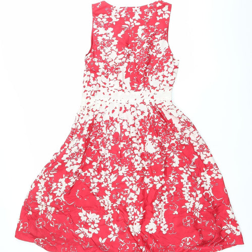 Great Plains London Womens Red Floral Fit & Flare Dress XS