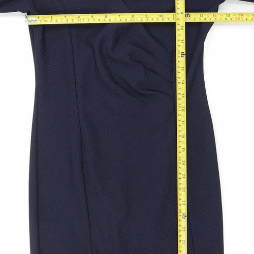 AX Paris Women’s Blue Size 10 Bodycon V-Neck Long Sleeve Dress