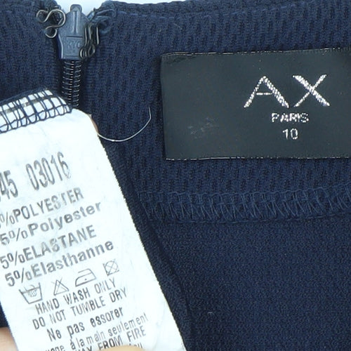 AX Paris Women’s Blue Size 10 Bodycon V-Neck Long Sleeve Dress
