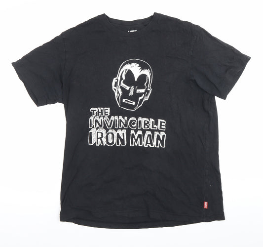 Front view of Uniqlo Marvel Men’s Black M Iron Man Graphic T-Shirt Cotton