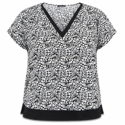 Papaya Womens Black Floral V-Neck Tunic Blouse Size 20