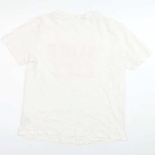 Marks and Spencer Womens White Surf City T-Shirt Size 12 Regular Fit