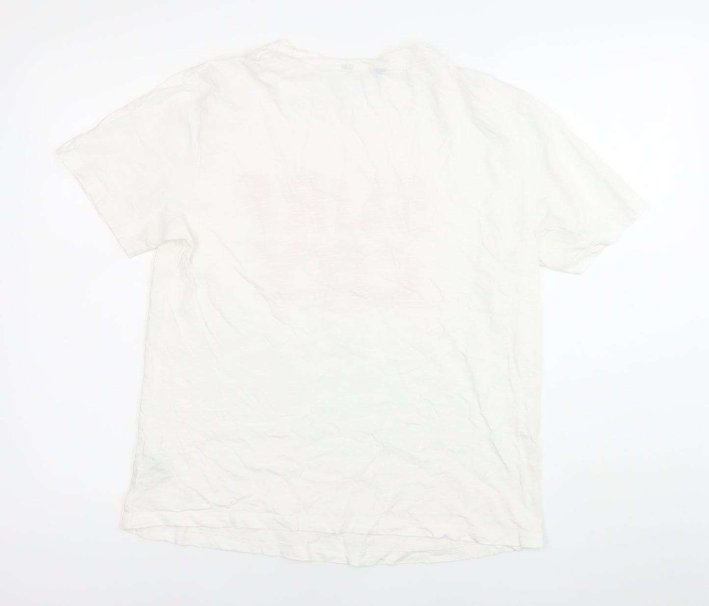 Marks and Spencer Womens White Surf City T-Shirt Size 12 Regular Fit