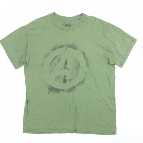 Marvel Avengers Men's Green L Graphic Print Cotton T-Shirt