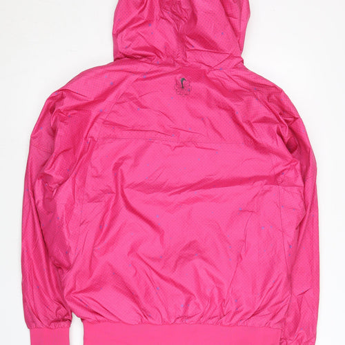 Nike Womens Pink Windbreaker Jacket Size M Hooded Lightweight Sport