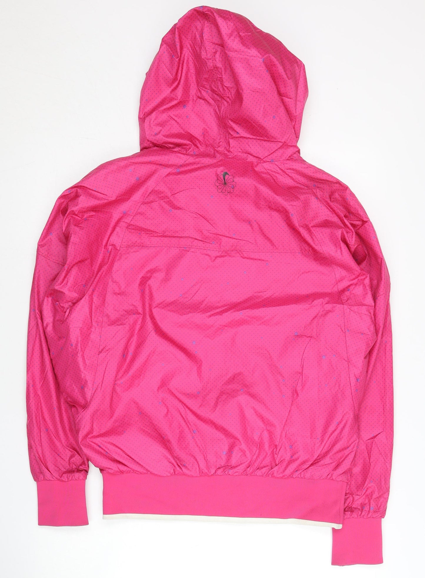 Nike Womens Pink Windbreaker Jacket Size M Hooded Lightweight Sport