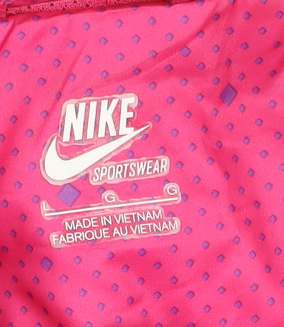 Nike Womens Pink Windbreaker Jacket Size M Hooded Lightweight Sport
