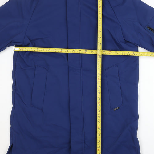 Nike Womens Blue Mid-Length Zip Jacket Size M Sports Casual