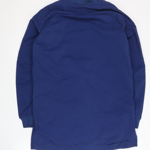 Nike Womens Blue Mid-Length Zip Jacket Size M Sports Casual
