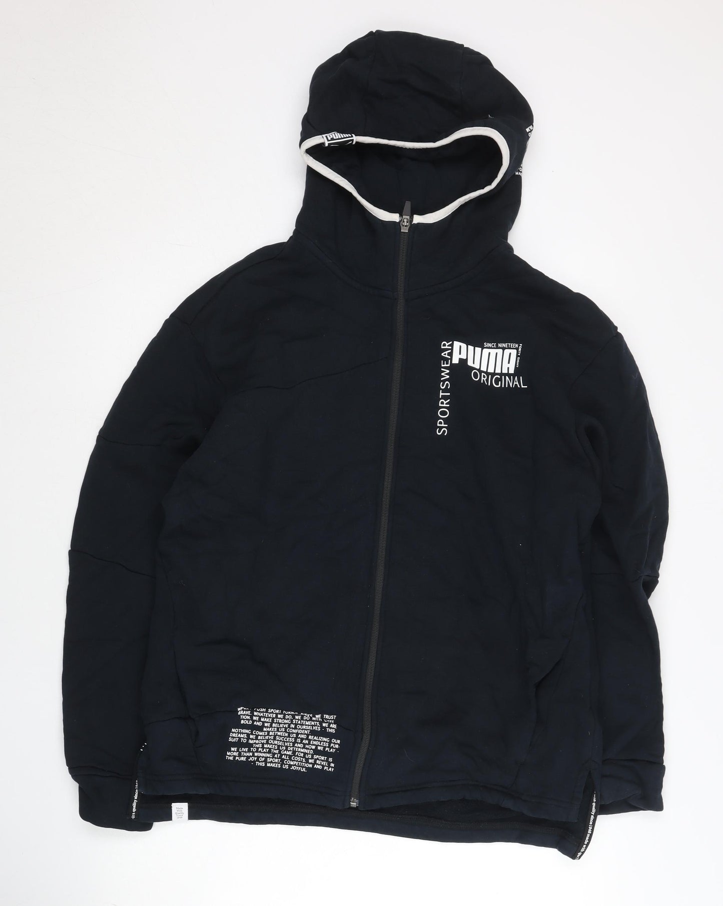 Puma Women Black Small Full Zip Hoodie Sportswear Original