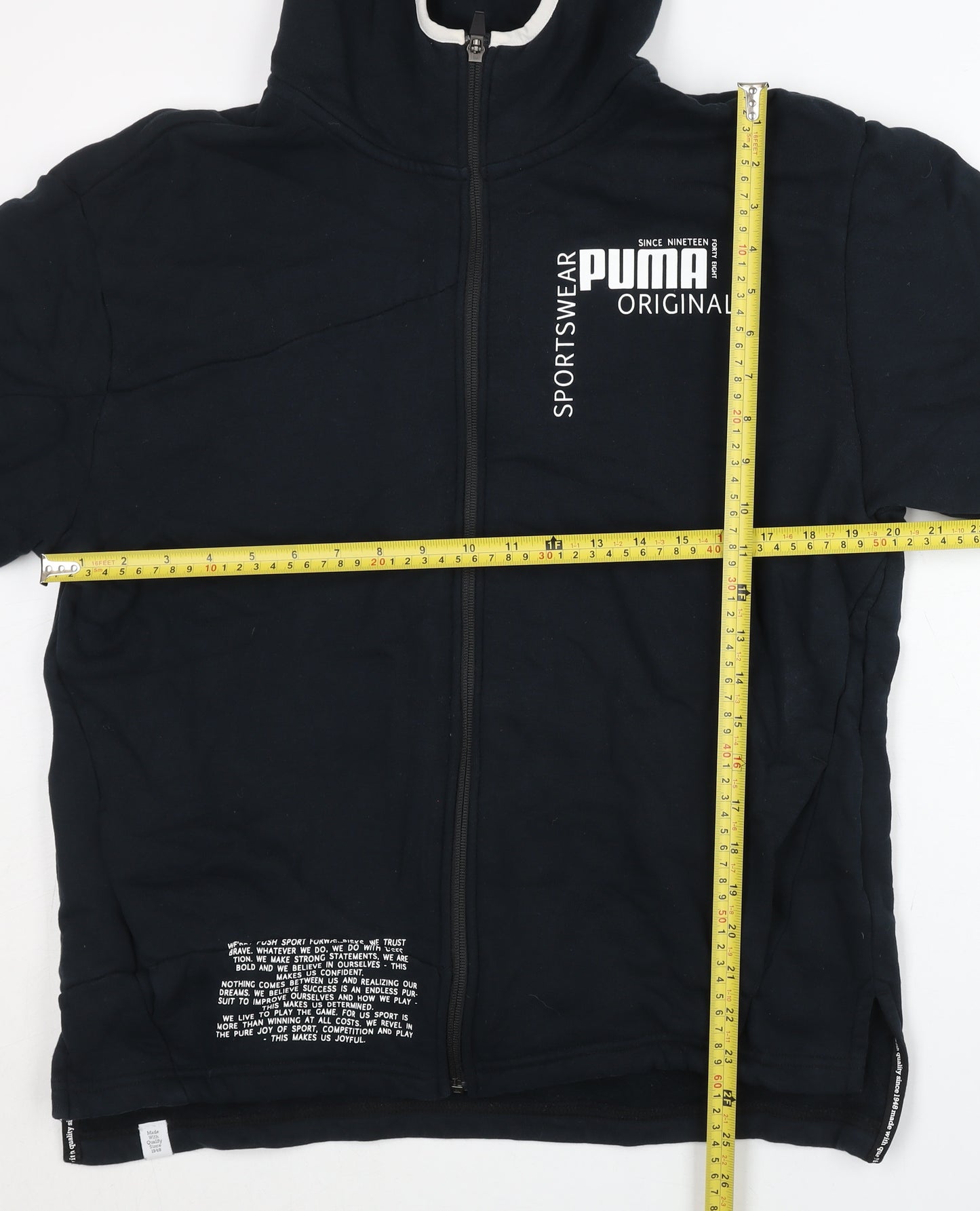 Puma Women Black Small Full Zip Hoodie Sportswear Original