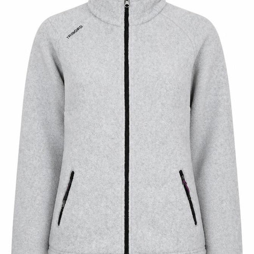 Decathlon Tribord Womens Grey Fleece Jacket Size 10 Full Zip Pockets