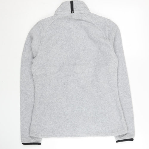 Decathlon Tribord Womens Grey Fleece Jacket Size 10 Full Zip Pockets
