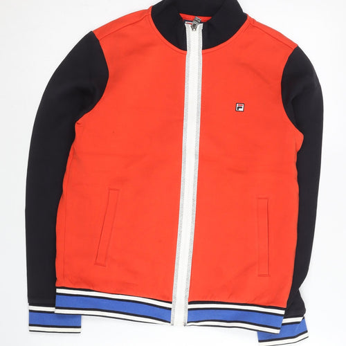 Fila Womens Red Varsity Jacket Size 6 Cotton Blend Retro Zip
