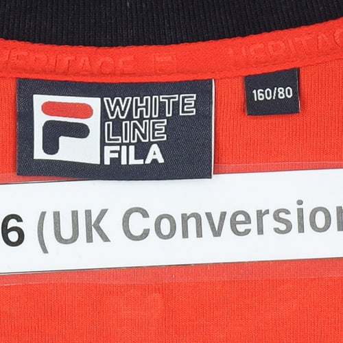 Fila Womens Red Varsity Jacket Size 6 Cotton Blend Retro Zip