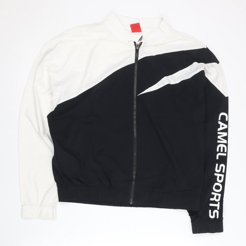 Camel Womens Black White Size 8 Track Jacket Lightweight Sports