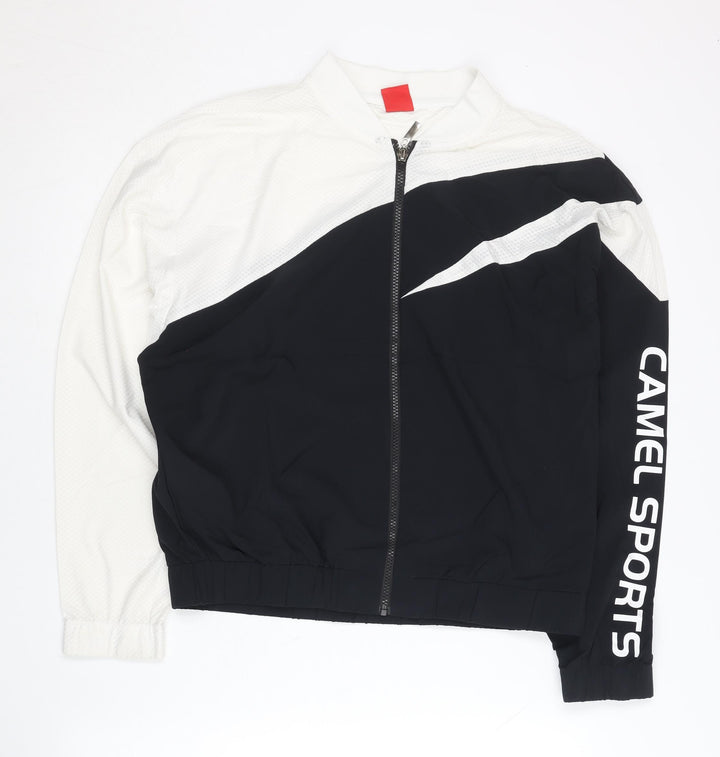 Camel Womens Black White Size 8 Track Jacket Lightweight Sports