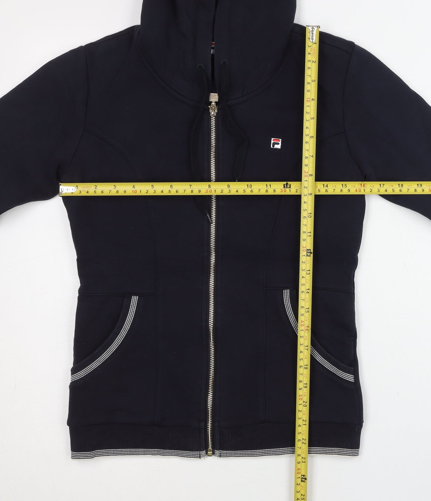 Fila Women’s Black Full Zip Hoodie Size 8 Casual Sportswear