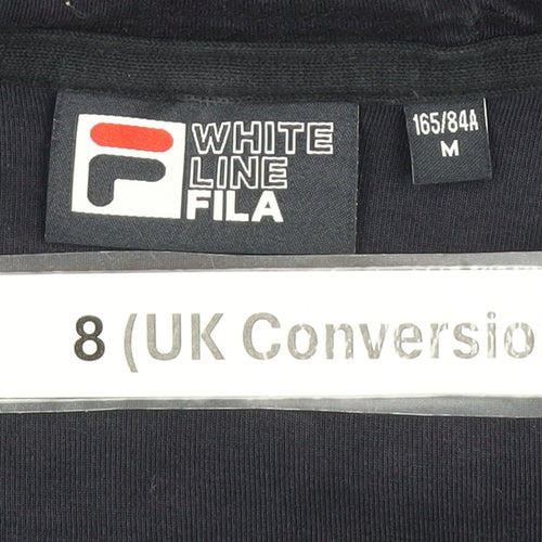 Fila Women’s Black Full Zip Hoodie Size 8 Casual Sportswear