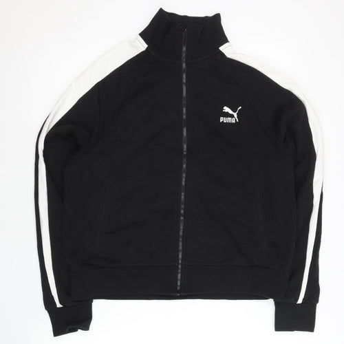 Puma Women Black XL Track Jacket Full Zip Cotton Blend Sportswear