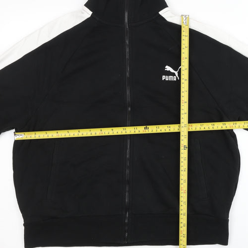 Puma Women Black XL Track Jacket Full Zip Cotton Blend Sportswear