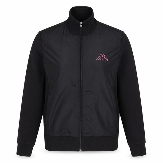 Front view of Kappa Women's Black Medium Track Jacket Full Zip Sportswear