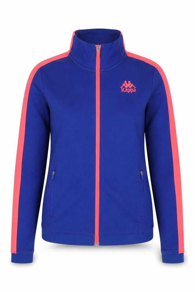 Kappa Women Blue Track Jacket Size 12 Full Zip Sportswear