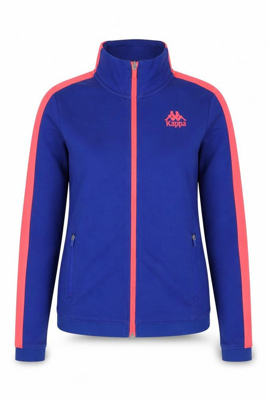 Front view of Kappa Women Blue Track Jacket, size 12, Full Zip Sportswear