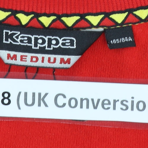 Kappa Women’s Red Track Jacket Size 8 Belgium Logo Full Zip Sportswear
