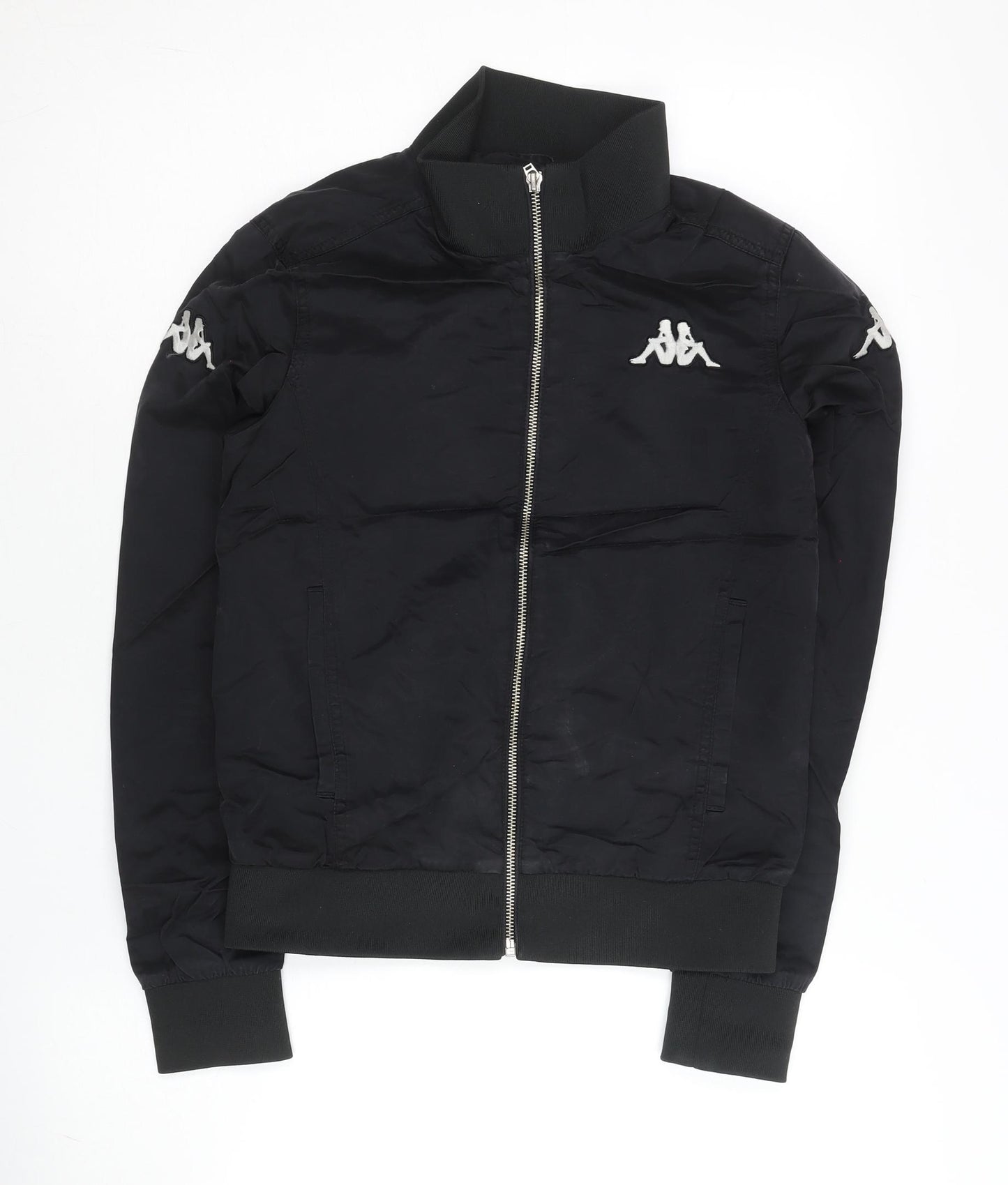 Kappa Women’s Black Track Jacket Size 8 Full Zip Sportswear