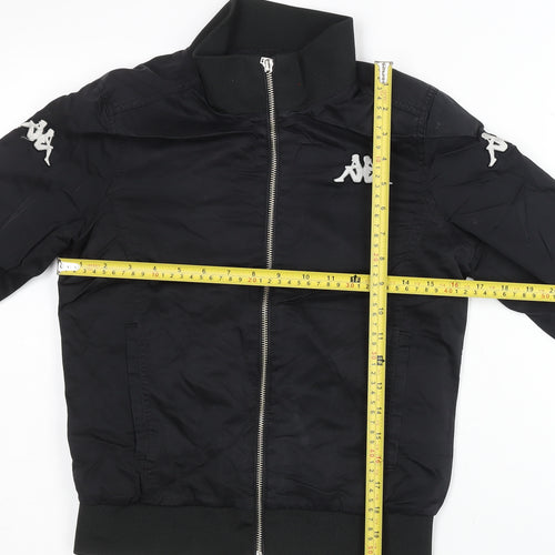 Kappa Women’s Black Track Jacket Size 8 Full Zip Sportswear