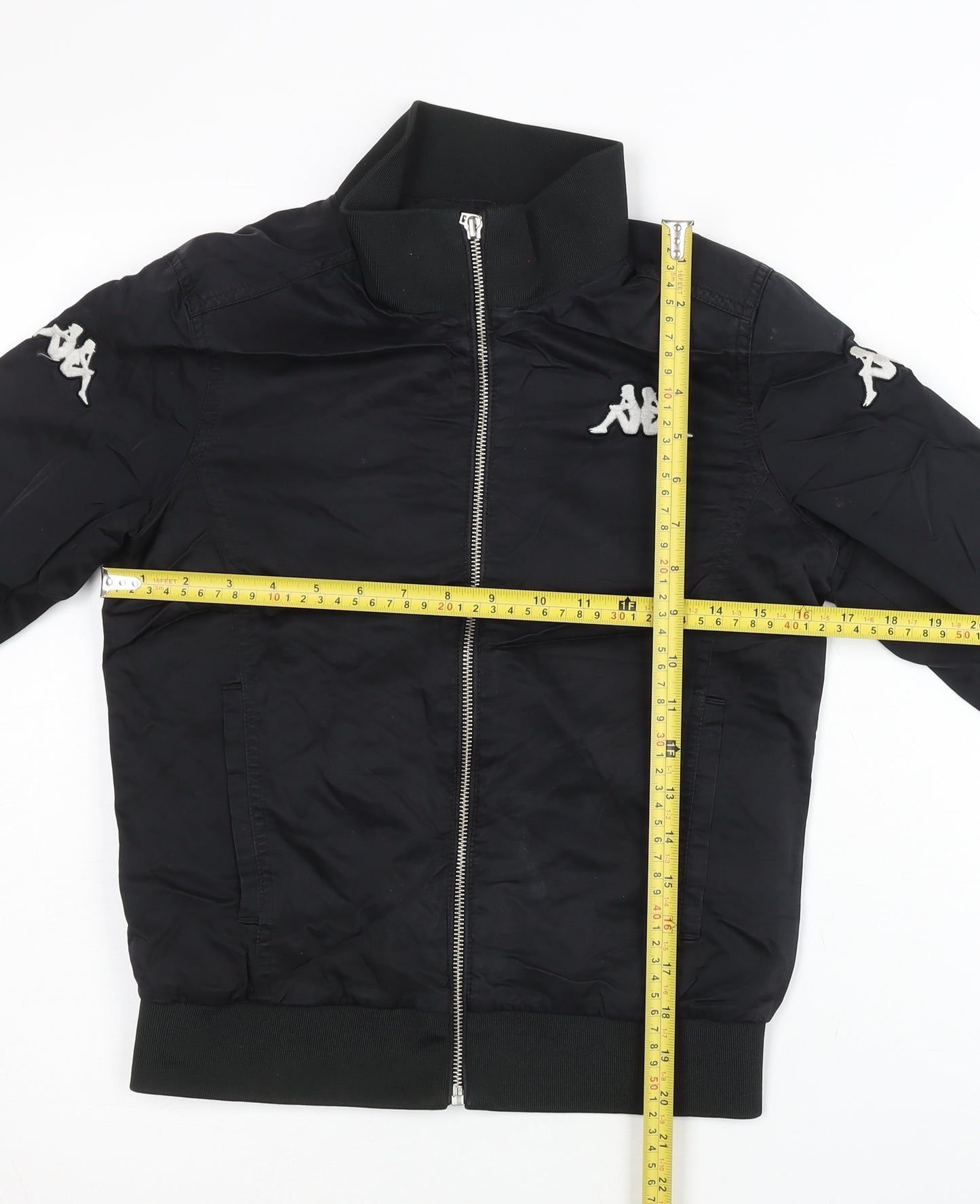 Kappa Women’s Black Track Jacket Size 8 Full Zip Sportswear