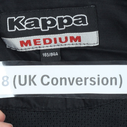 Kappa Women’s Black Track Jacket Size 8 Full Zip Sportswear