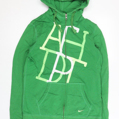 Nike Womens Green XL Full Zip Hoodie Cotton Athletic Dept