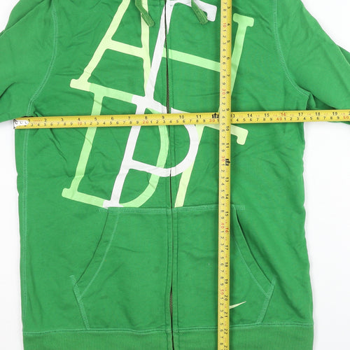Nike Womens Green XL Full Zip Hoodie Cotton Athletic Dept