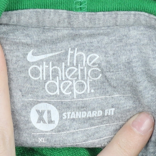 Nike Womens Green XL Full Zip Hoodie Cotton Athletic Dept
