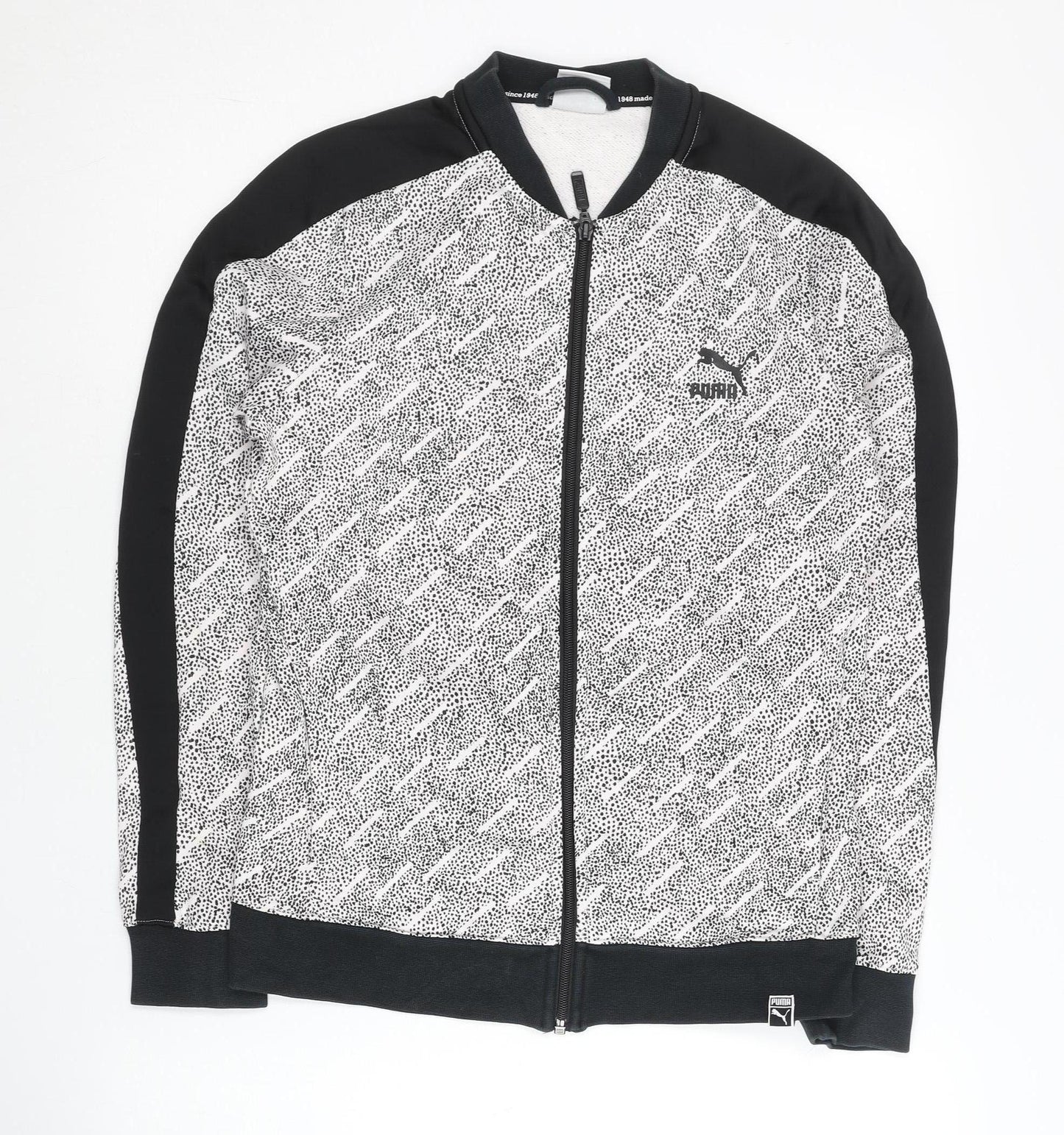 Puma Womens Black Size 12 Track Jacket Full Zip Lightweight