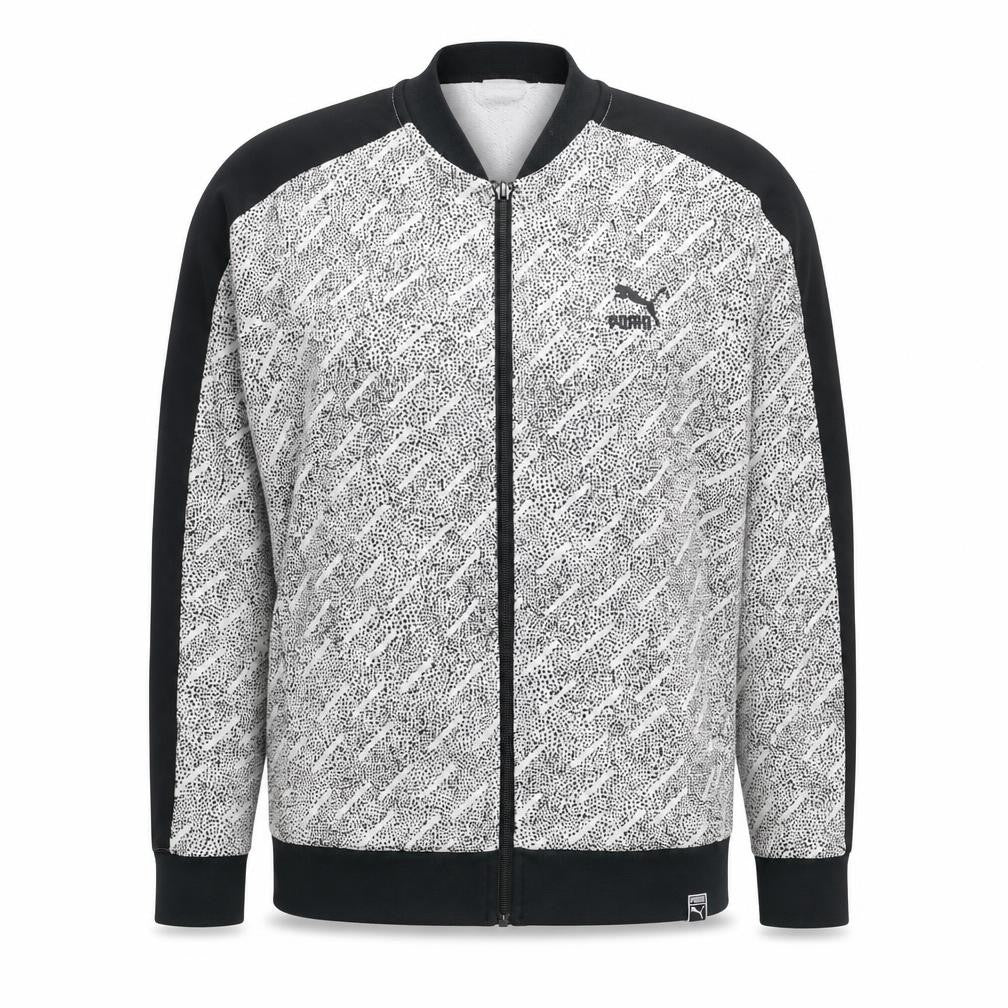 Front view of Puma women’s black, size UK 12, track jacket full zip lightweight