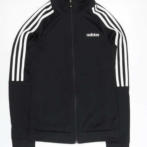 Adidas Womens Black Size 6 Track Jacket Full Zip Sportswear