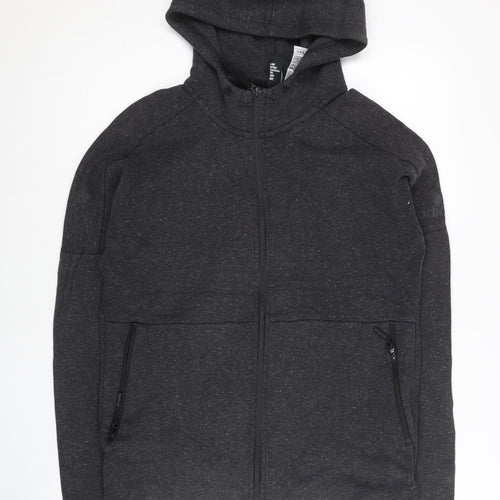 Adidas Womens Black Full Zip Hoodie Size 14 UK Cotton Blend