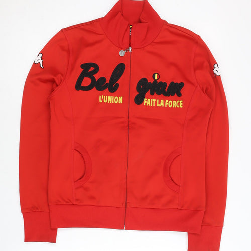 Kappa Womens Red Size 8 Track Jacket Full Zip Belgium Logo