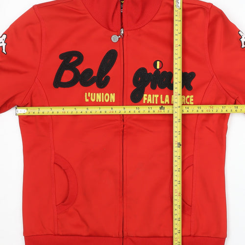 Kappa Womens Red Size 8 Track Jacket Full Zip Belgium Logo
