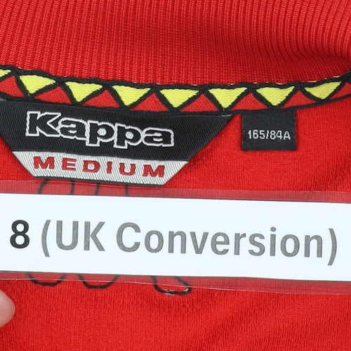 Kappa Womens Red Size 8 Track Jacket Full Zip Belgium Logo
