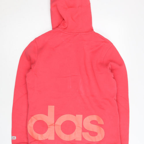Adidas Womens Pink Full Zip Hoodie Size 12 Regular Fit Logo