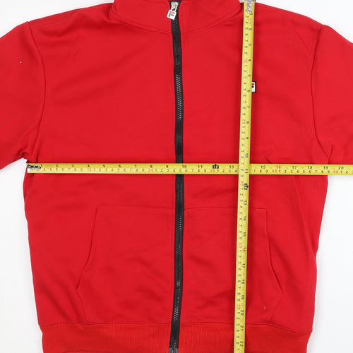 Fila Women Red Track Jacket Size 10 Cotton Full Zip Sportswear